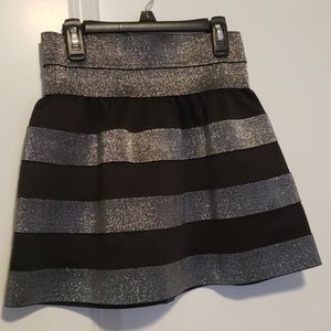 Sparkling silver and black skirt